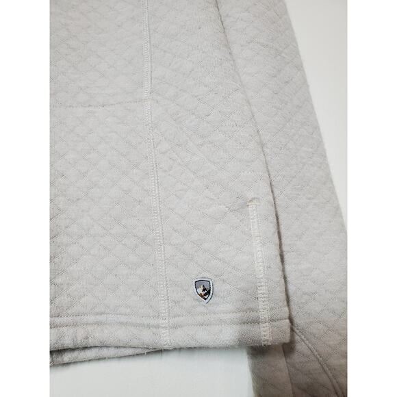 Kuhl Mock Neck Women's XL Sweater ATHENA Merino Wool Blend Ivory Outdoor Hiking - Picture 4 of 11